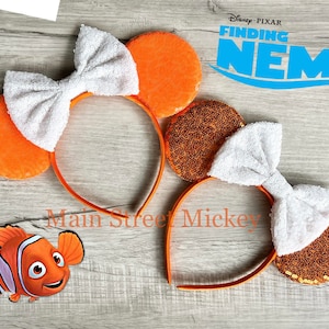 Minnie Mouse Nemo Ears, Disney Ears For Adults and Kids, Minnie Ears, Disneyland Ear, Mickey Mouse Ears, Mouse Ear, Mickey Mouse Dory Ears