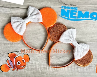 Minnie Mouse Nemo Ears, Disney Ears For Adults and Kids, Minnie Ears, Disneyland Ear, Mickey Mouse Ears, Mouse Ear, Mickey Mouse Dory Ears