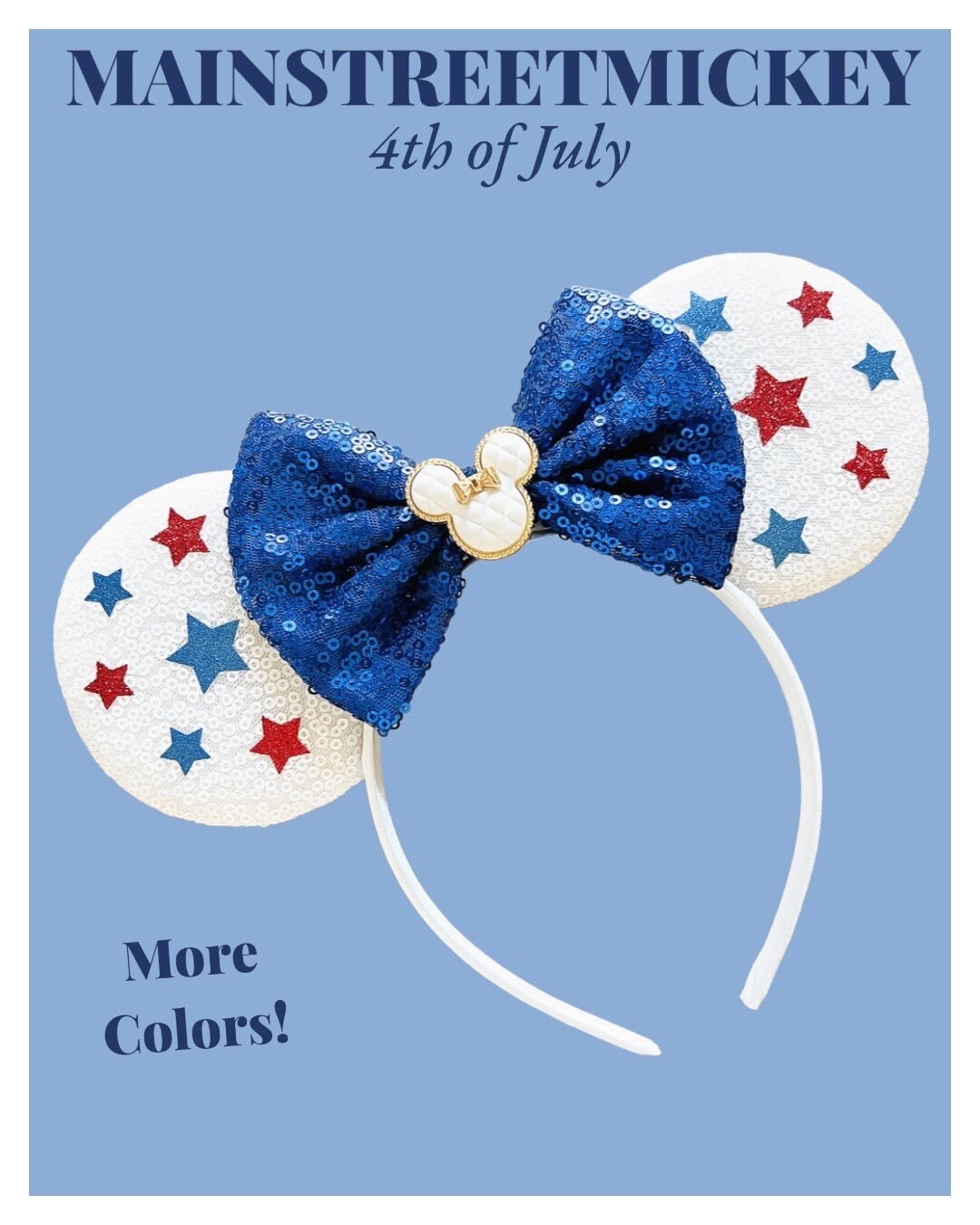 Minnie Mouse Ears, Disneyland Ear, Mickey Mouse 4th of July  display picture 1