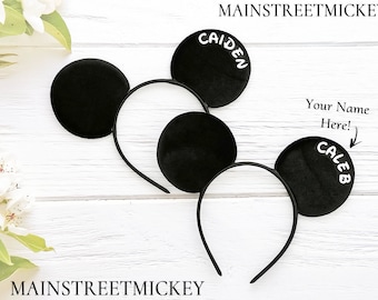 Orelhas personalizadas da Minnie Mouse, orelhas da Disney para adultos e crianças, orelhas da Minnie, orelha da Disneylândia, orelhas do Mickey Mouse, orelha de rato personalizada, orelhas do Mickey