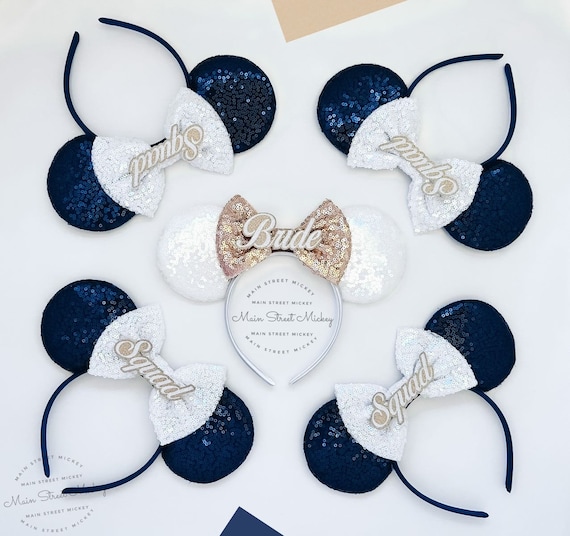 Minnie Mouse Ears, Wedding Ears for Adults and Kids, Bride 