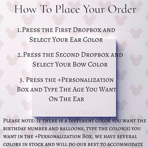 Minnie Mouse Ears, Birthday Ears For Adults and Kids, Minnie Mouse Party Ears, Any Age Minnie Ears, Disneyland Ear, Mickey Balloons Ear image 2