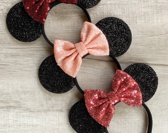 Mouse Ears Mesh Sequin Minnie Mickey Headband Ears for Kids and Adults