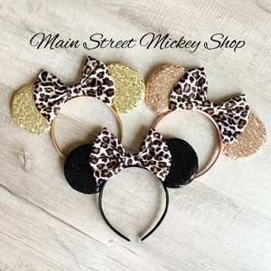 Oreilles de Minnie Mouse pour tous les âges, Oreilles Disney pour adultes et enfants, Oreilles Animal Kingdom, Oreilles de Mickey léopard, Oreilles de Minnie léopard, Oreille Disney
