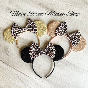 Minnie Mouse Ears For All Ages, Disney Ears For Adults and Kids, Animal Kingdom Ears, Leopard Mickey Ears, Leopard Minnie Ears, Disney Ear