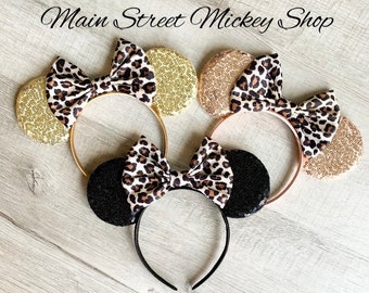 Minnie Mouse Ears For All Ages, Disney Ears For Adults and Kids, Animal Kingdom Ears, Leopard Mickey Ears, Leopard Minnie Ears, Disney Ear