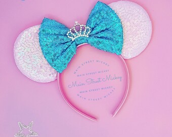 Oreilles de princesse de souris sequins Minnie Mickey serre-tête oreilles pour enfants et adultes
