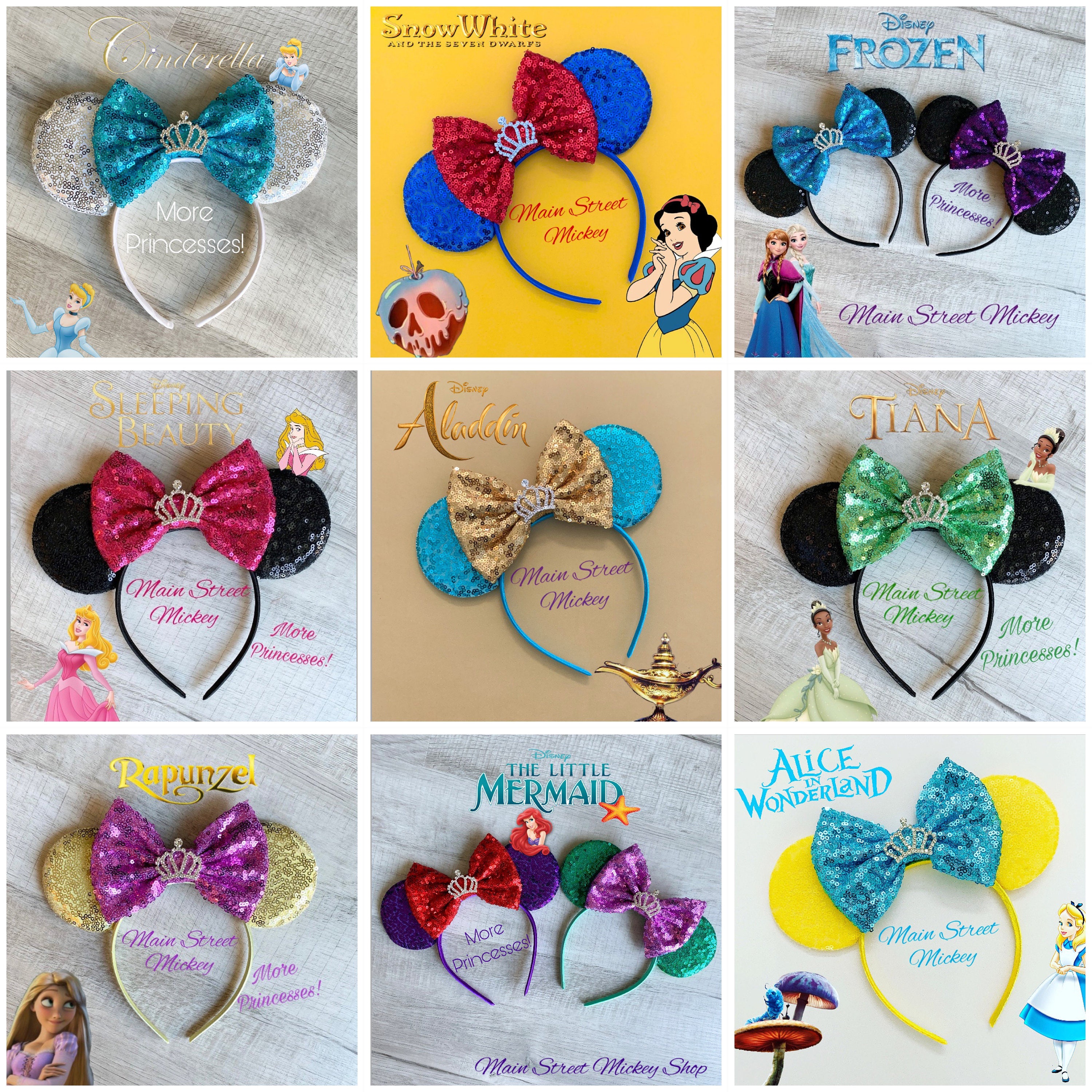 Princess Mouse Ears Sequin Minnie Mickey Headband Ears for  display picture 2