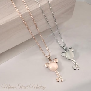 Minnie Mouse Rose Gold Necklace, Mickey Mouse Pendant, Minnie Mouse Charm, Disney Jewelry, Swarovski Crystal Mickey Necklace, Mickey Jewelry