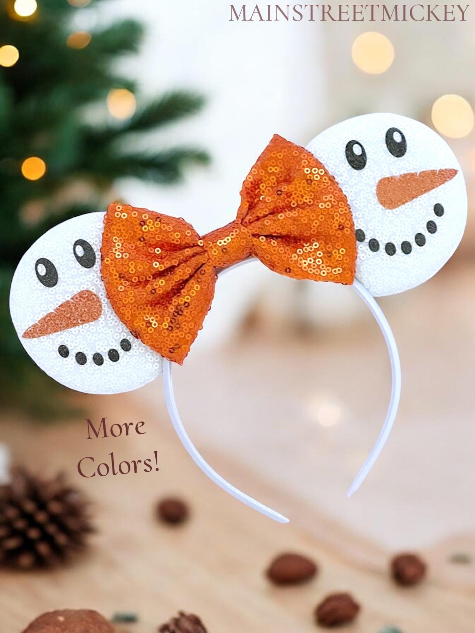 Disney Parks 2024 Holiday Christmas Mickey Minnie Mouse Snowman Ears Headband Two Holiday Ear Headbands Arrive at Walt Disney World - WDW  main image 3