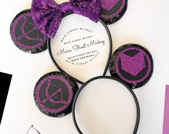 Minnie Mouse Hawkeye Ears, Marvel Mickey Ear, Disney Marvel Ear, Disneyland Ear, Character Avengers Marvel Minnie Ears, Mouse Ears, Hawkeye