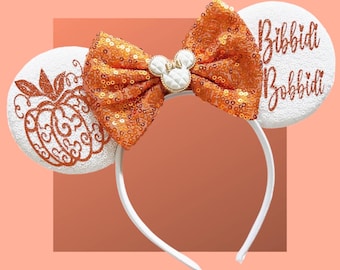Minnie Mouse Pumpkin Ears, Disney Ears For Adults and Kids, Halloween Mouse Ear, Mickey Ear, Disneyland Ear, Disney Boo Bash Costume Ear