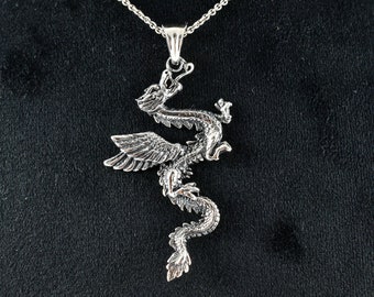 Dragon Pendant, Sterling Silver Pendant, 925 Sterling Silver, Celtic Pendant, Gift for him/her, Halloween