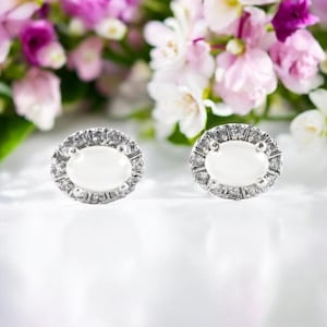 Moonstone Studs, 925 Sterling Silver Earrings, Stud Earring Stone, Gemstone Studs, Moonstone jewelry, Birthday Gift