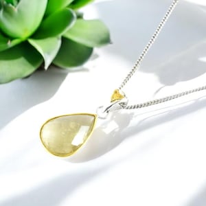 Genuine Faceted Moldavite Pendant with Libyan Desert Glass, Pear Shape Pendant, 925 Sterling Silver, Moldavite Jewelry, Trendy Gift Pendant
