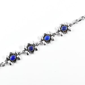 Lapis Lazuli Bracelet, Handmade Bracelet for Women, Gemstone Bracelet, Solid 925 Sterling Silver, Oval Lapis Bracelet, Anniversary Bracelet