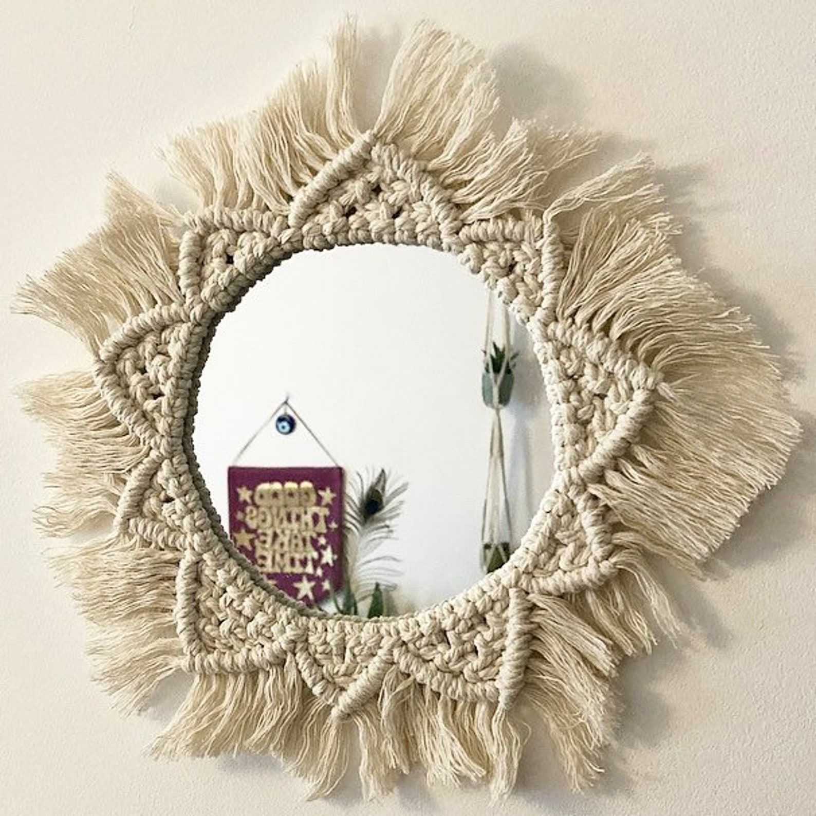 Mini Macrame Mirror Etsy