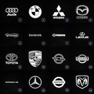 16 Slate Bundle car logo , Laser Ready PNG Files for Engraving, Slate Board Coaster Tray Art, CNC, CO2, Lightburn, Glowforge, Xtool