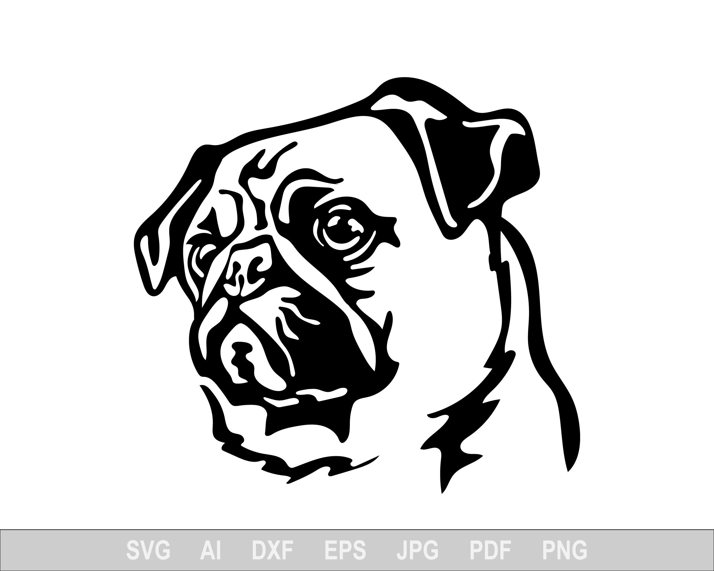 Pug Svg, Dog Svg Files for Cricut, Animal Dxf Cut File, Puppy Vector