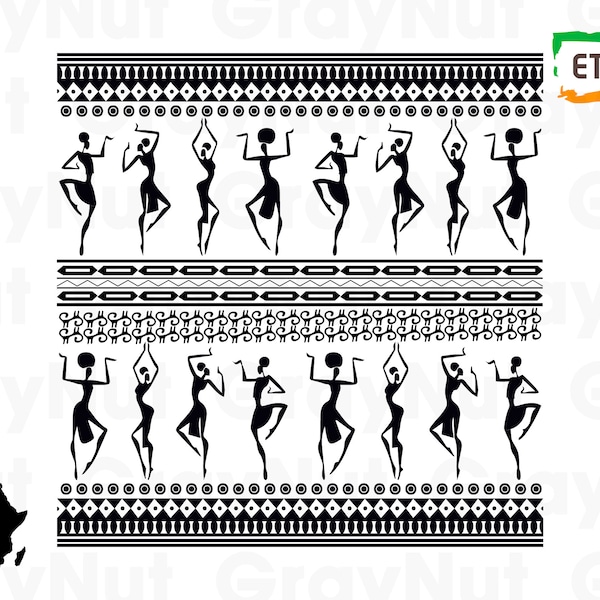 Africa Pattern Background Texture Abstract African Tribal Fashion Etnic Style Jungle Art Design Logo Svg Png Vector Clipart Cut Cutting File