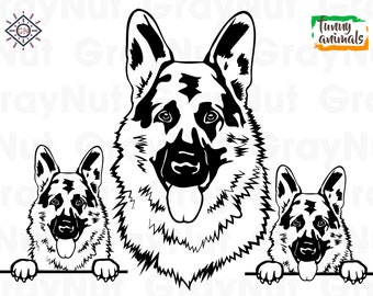 German Shepherd Svg, Dog Svg Files For Cricut, Animal Dxf Cut File, Shepherd Vector, Eps, Png, Ipg, Breed, Puppy, Pet Mammal Canine