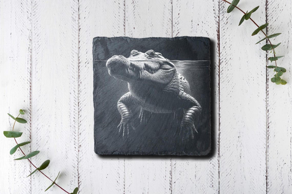 Laser Croc Crocodile PNG Laser Engraving Files - Set of 4 | DIY Wildlife Art for ...