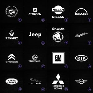 16 Slate Bundle car logo , Laser Ready PNG Files for Engraving, Slate Board Coaster Tray Art, CNC, CO2, Lightburn, Glowforge, Xtool