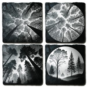 Bosluifelbundel – 4 lasergravure-png-bestanden voor leisteen en hout – digitale kunst voor doe-het-zelfcadeaus, wandplaten, onderzetters