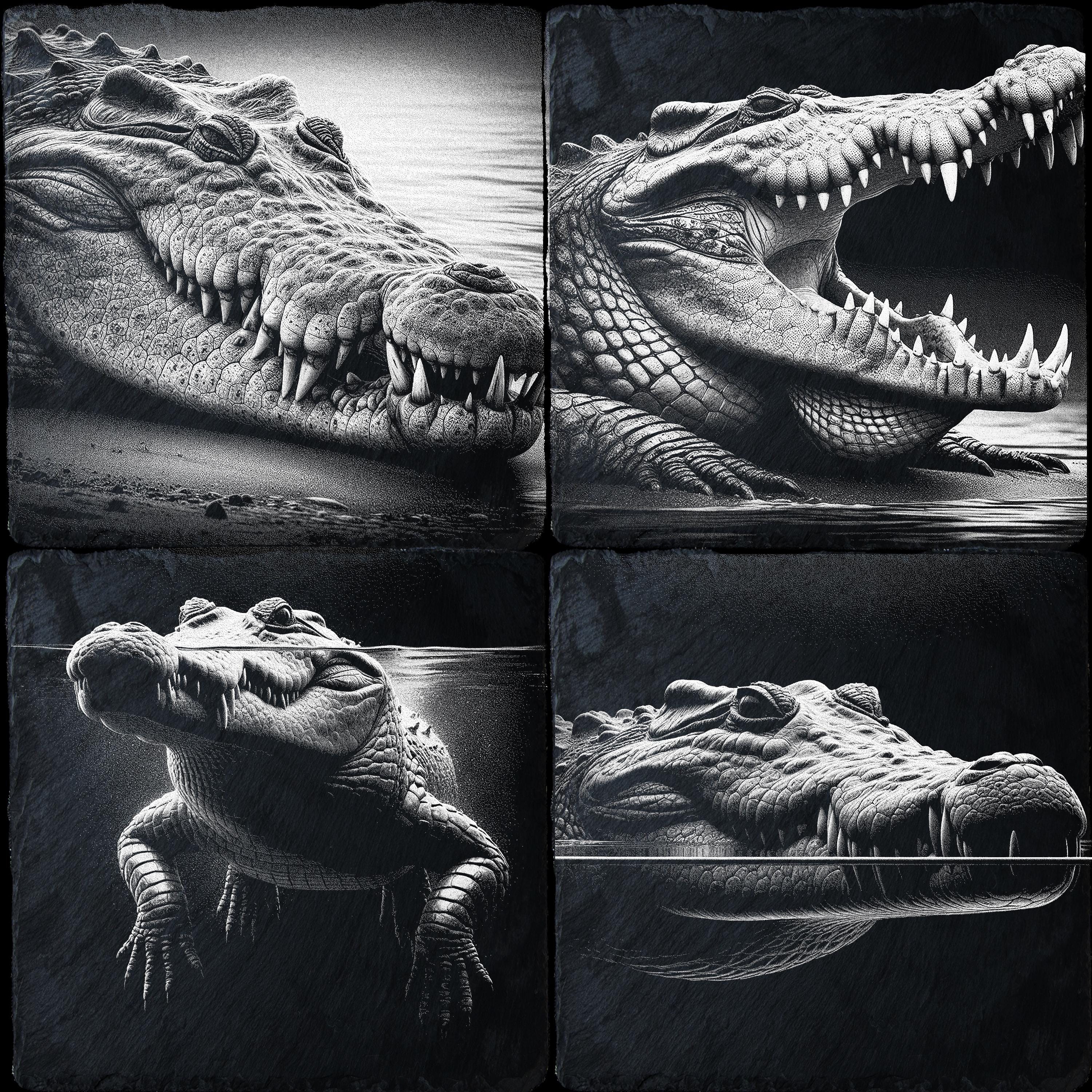 Laser Croc Crocodile PNG Laser Engraving Files - Set of 4 | DIY Wildlife Art for ...