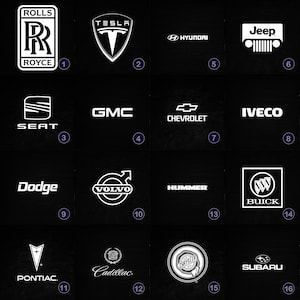 16 Slate Bundle car logo , Laser Ready PNG Files for Engraving, Slate Board Coaster Tray Art, CNC, CO2, Lightburn, Glowforge, Xtool