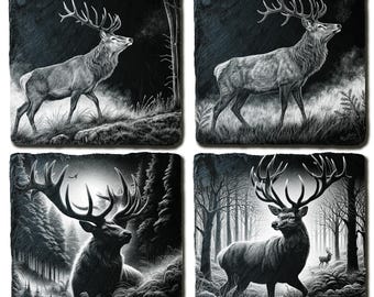 Majestic Deer PNG Set: Forest Animal Laser Engraving Files