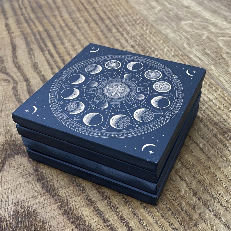 Moon Phases With Norse Runes | Bundle of 4 PNG Files for Laser ...