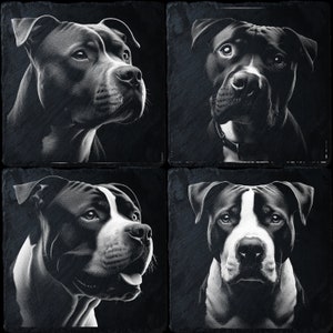 4 Pit Bull pack PNG|Laser engraving file|Slate coaster|dog PNG|Downloadable files|Digital downloads|pet