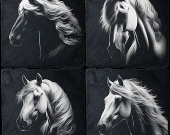 4 Animal pack PNG|Laser engraving file|Slate coaster|Horse PNG|Downloadable files|Digital downloads |#119|