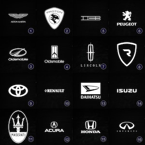 16 Slate Bundle car logo , Laser Ready PNG Files for Engraving, Slate Board Coaster Tray Art, CNC, CO2, Lightburn, Glowforge, Xtool