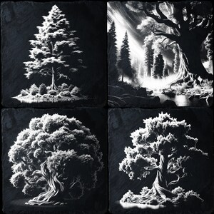 4 Bundle Tree of Life PNG for CNC Laser Engrave, Laser Burn, Glowforge File, Lightburn File, Slate Engraving, Digital Design PNG