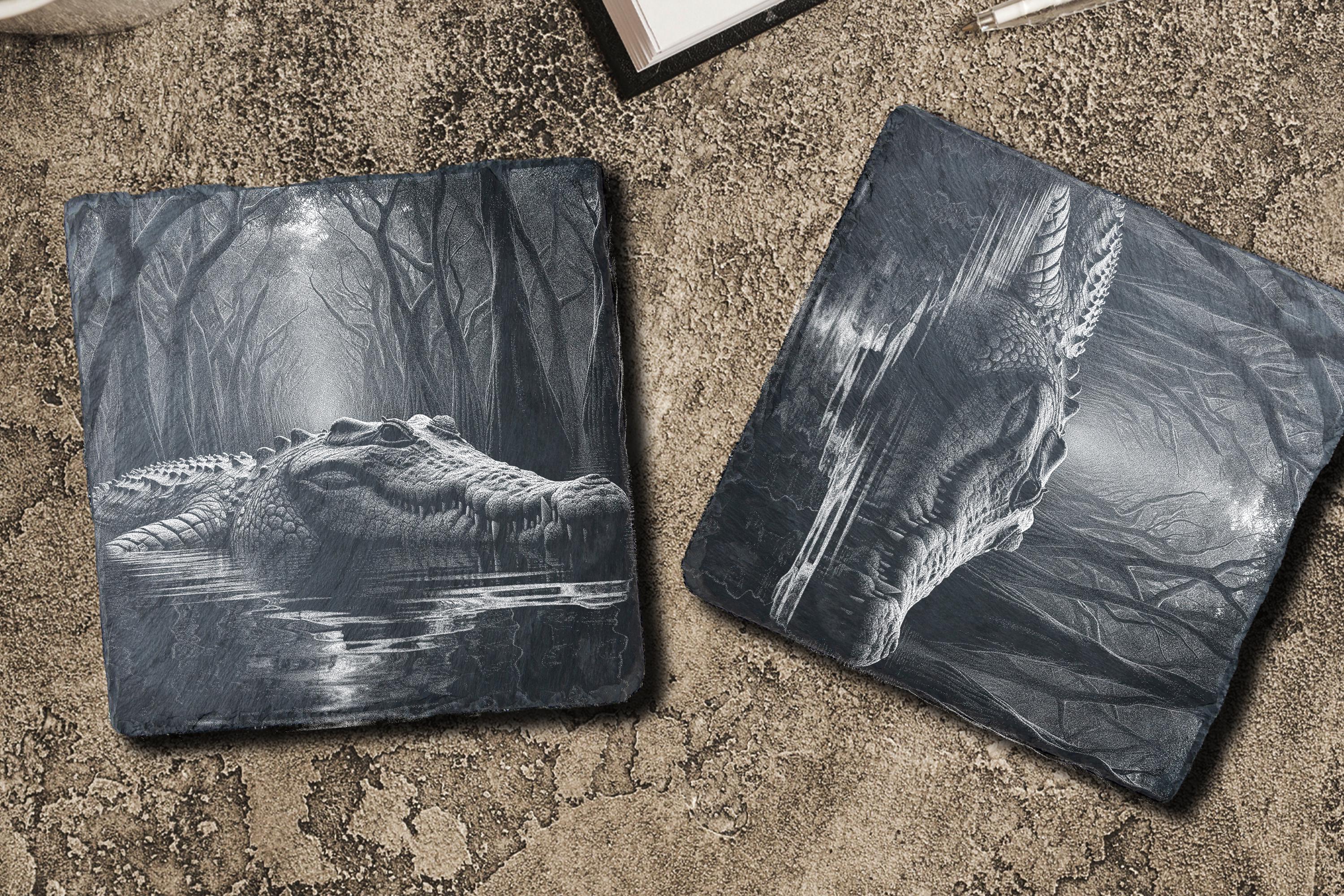Laser Croc Crocodile PNG Laser Engraving Files - Set of 4 | DIY Wildlife Art for ...