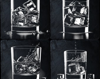 4 Bundle Whiskey PNG for CNC Laser Engrave, Laser Burn, Glowforge File, Lightburn File, Slate Engraving, Digital Design PNG, Illusion Laser
