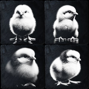 4 Slate Bundle Chicken , Laser Ready PNG Files for Engraving, Slate Board Coaster Tray Art, CNC, CO2, Lightburn, Glowforge, Xtool