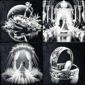 4 Bundle Hochzeit PNG für CNC Lasergravur, Laserbrennen, Glowforge-Datei, Lightburn-Datei, Schiefergravur, Digital Design PNG, Illusion Laser