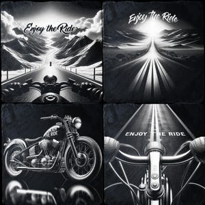 Goditi il set PNG di incisione per bici e strada Ride Bike / Adventure CNC Cut File per Lightburn, xTool, Motorcycle Wall Art e Cycling Decor