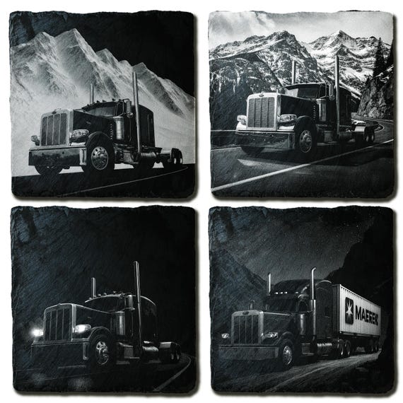 Peterbilt 389 Truck PNG Bundle: 4 3D Laser Engraving Files for