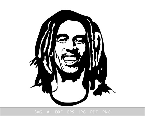 Bob Marley Svg Portrait Svg Files For Cricut Face Dxf Cut | Etsy