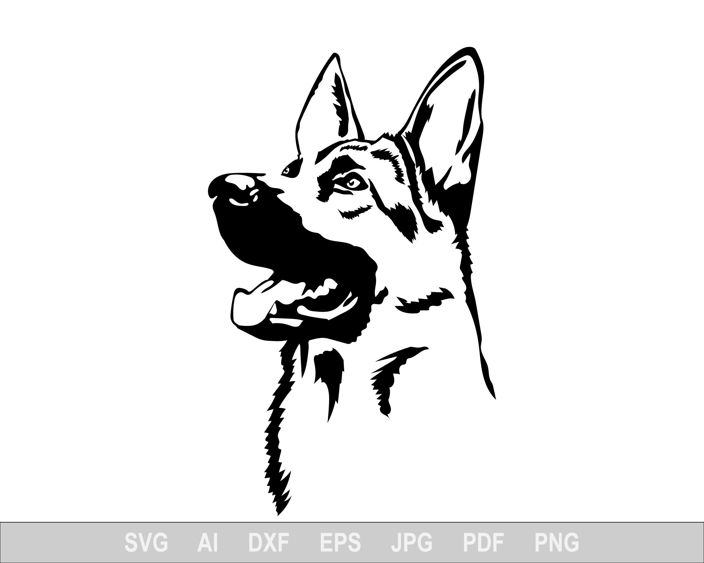 German Shepherd Svg, Dog Breed Svg, Vector Cut File For Cricut ...