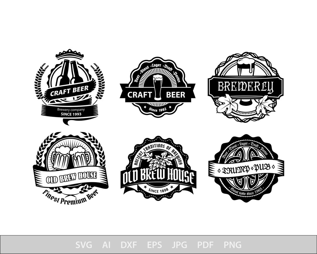 Beer Logo Svg, Label Svg Files for Cricut, Retro Dxf Cut File, Brewery