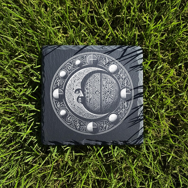 Moon Phases With Norse Runes | Bundle of 4 PNG Files for Laser ...