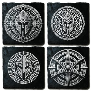 Helm der Ehrfurcht Ægishjálmur | Set von 4 PNG-Dateien für die Lasergravur | Wikinger Schutz Rune Designs