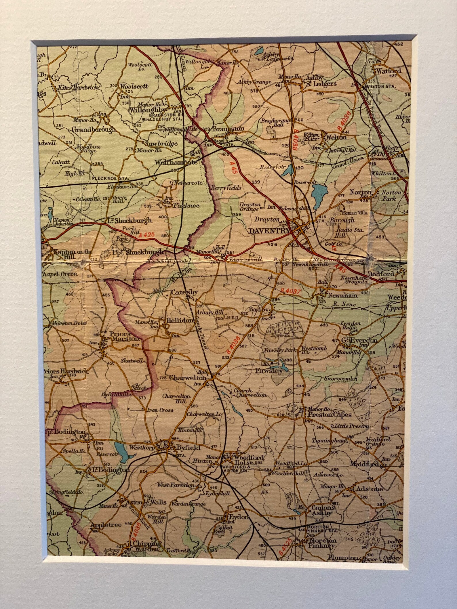 Daventry and Surrounding Area Original 1942 Bartholomews Etsy