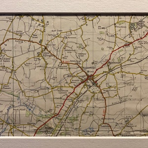 Attleborough, Great Elllingham, Besthorpe and Surrounding Area Original 1954 Ordnance Survey Mounted Map