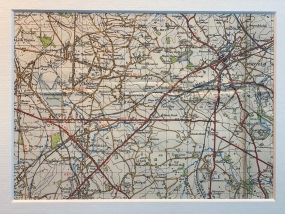 Map Of Lichfield And Surrounding Areas Lichfield Brownhills Chasetown And Surrounding Area Original | Etsy